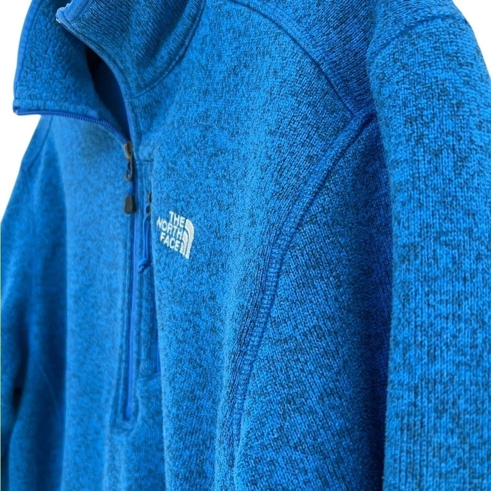 THE NORTH FACE LONG SLEEVE PULLOVER 1/4 ZIP BLUE SWEATER MEN’s Size Large
